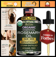 100 Pure Organic Rosemary Oil for Hair Growth, USDA Certified, 4 Fl Oz - Natura