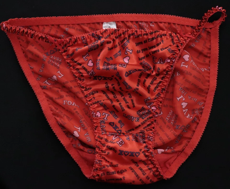 NEW Delicates VTG JC Penney Polyester Satin String Bikini Panty MEDIUM - Image 2 of 4