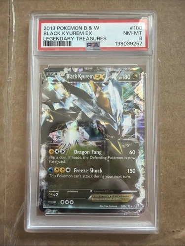 Pokemon TCG Black Kyurem EX Ultra Rare Card 100/113 Legendary Treasures PSA 8