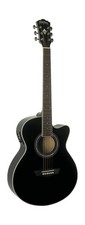 Washburn EA12B-A Festive Series Mini Jumbo Cutaway Acoustic Electric Guitar, ...