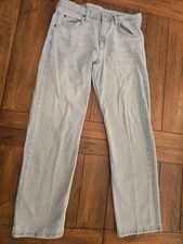 Wrangler Blues Jeans Mens 33x32 Light Wash Straight Leg Denim Pants