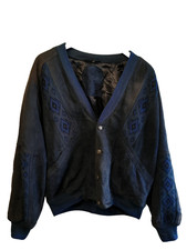 Vintage Amge Aztec Navajo Suede Leather Lined...