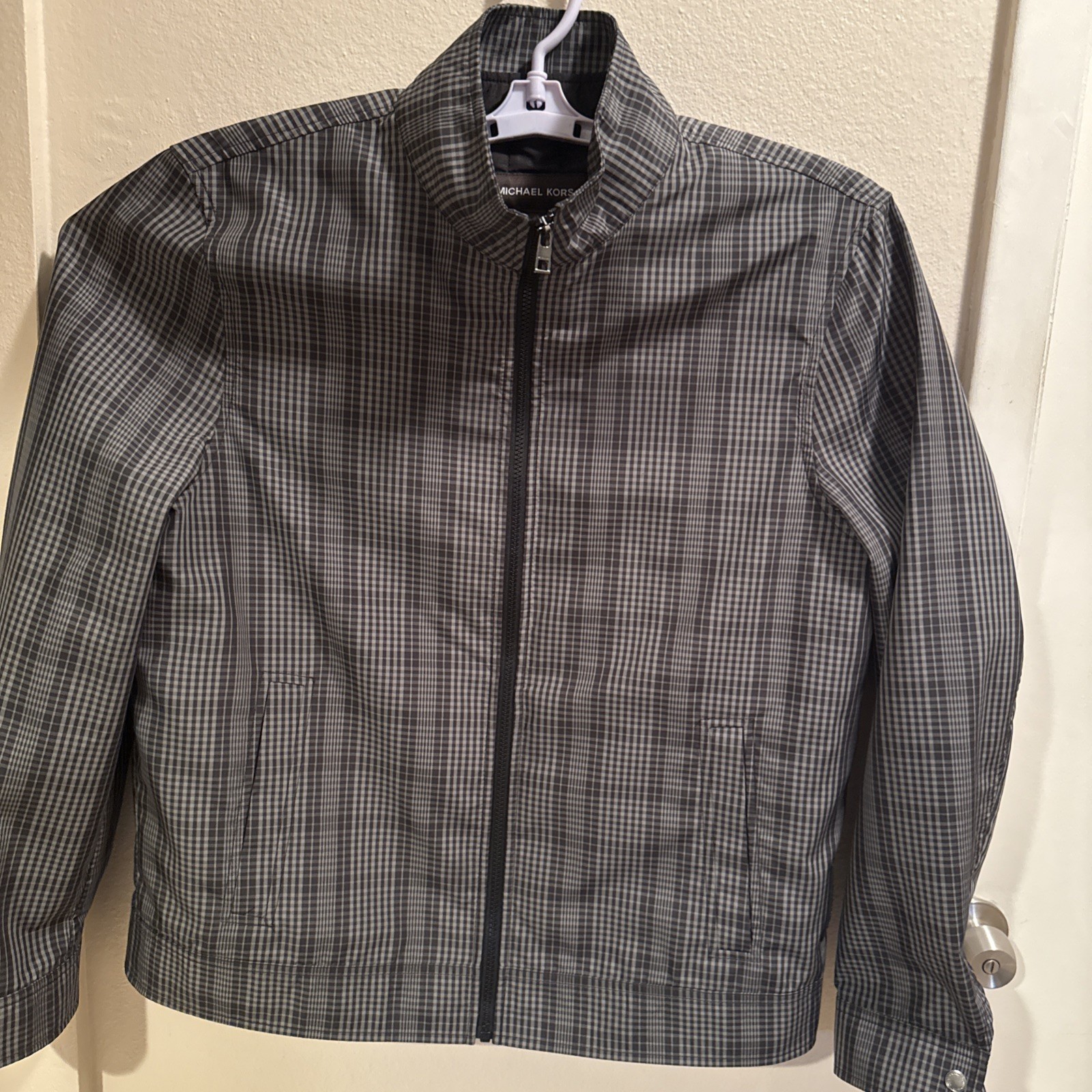 Michael Kors Men's 3 in 1 Jacket Removable Vest L  Gray Chec