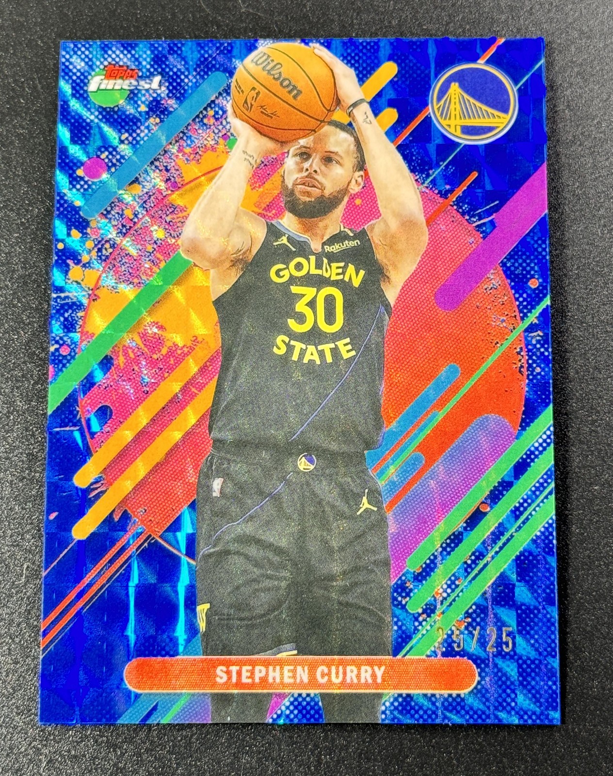 25/25 ≈1/1 2025-26 Topps Finest Stephen Curry #274 Rare Blue Geometric