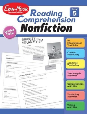 Reading Comprehension: Nonfiction, Grade 5 Teacher Reso -  NEW Evan Moor Educa 2