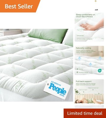 Deep Pocket Queen RV Mattress Topper - Machine Washable, Noiseless Comfort