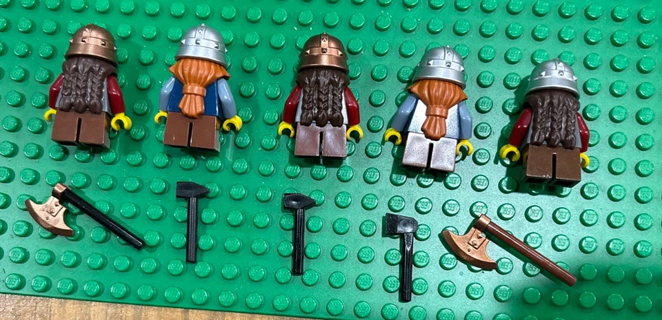 LEGO Dwarf X5 Beard Helmet Fantasy Era Castle Minifigures Mini Figures - Image 2 of 2