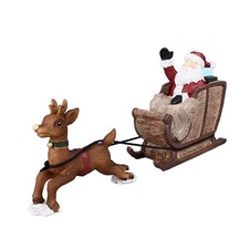 Focket Christmas Aquarium Decorations, Resin Santa Claus Reindeer Sleigh Fish...