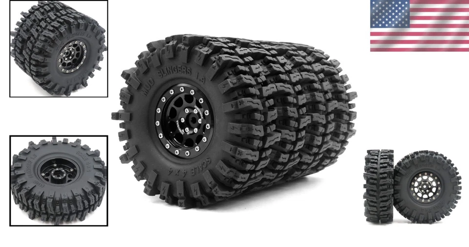 Aluminum 1.9 Wheels & Tires Kit for Traxxas RC Crawler - Image 2 of 4