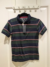 Image of NWT Tommy Hilfiger Boys Striped Polo Shirt - Size S 8 9 10 Yrs Botanical Garden