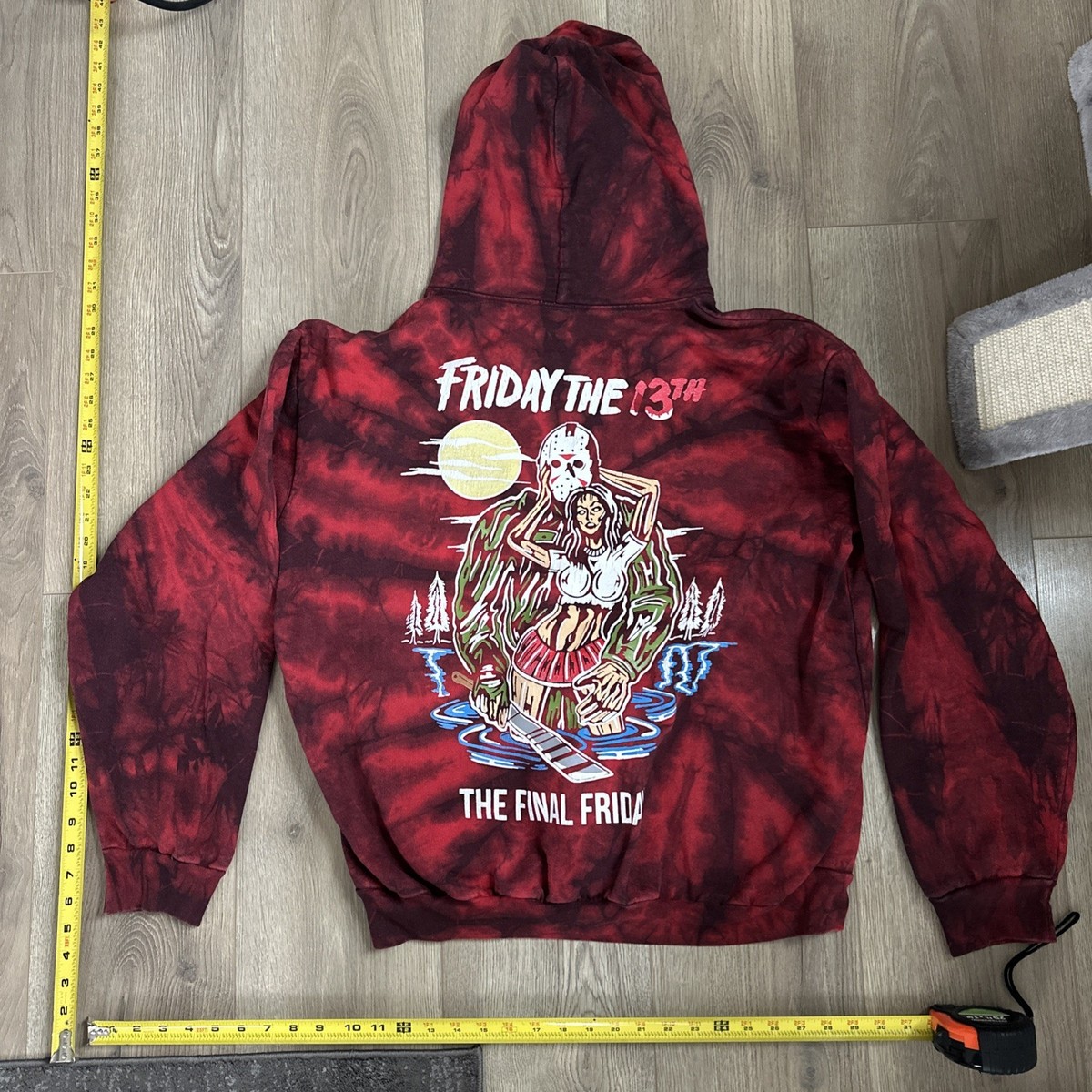 Rare WARREN LOTAS Jason Final Friday the 13th Red Hoodie Men sz XL