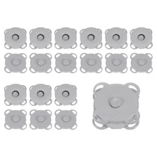 10 Sets Magnetic Snap 14mm Metal Fasteners for Clothing Purse Grey