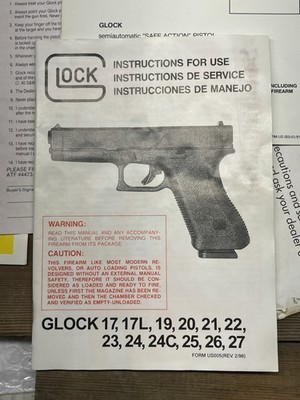 Glock Instructions For Use - Owner's Manual (Rev 2/96). | eBay