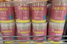 DAISO Baby Cotton Bud thin swab 200pcs ear clean Q-tips set of 8 Japan