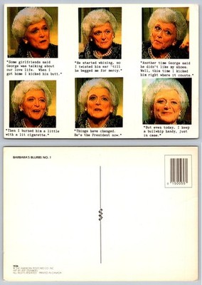 Barbara Bush ''Blurbs'' Humor Postcard - Jeff Steinberg, American Postcard Co.