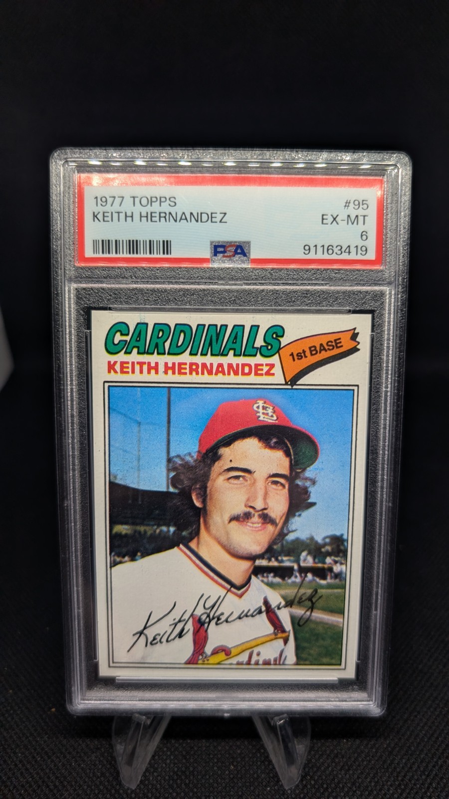 1977 Topps #95 Keith Hernandez Cardinals Mets PSA 6 EX-MINT BASEBALL CARD