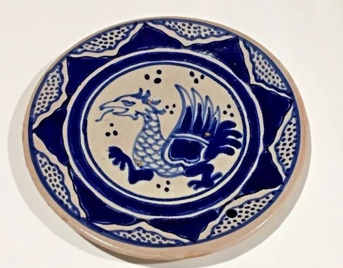 Enrique Luis VENTOSA Talavera Poblana Griffin Cobalt Blue Earthenware Spain 1900