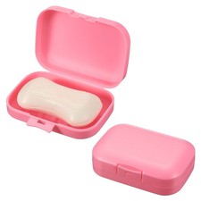 2Pcs Travel Soap Case for Shower Outdoor Home Gym Hiking Rectangle Pink 