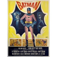 BATMAN Original French Movie Poster  - 47x63 in. - 1966 - Bob Kane, Adam West, D
