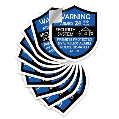 10PCS Alarm System Sign Security WARNING ARMED 24 HOUR SECURITY SYSTEM