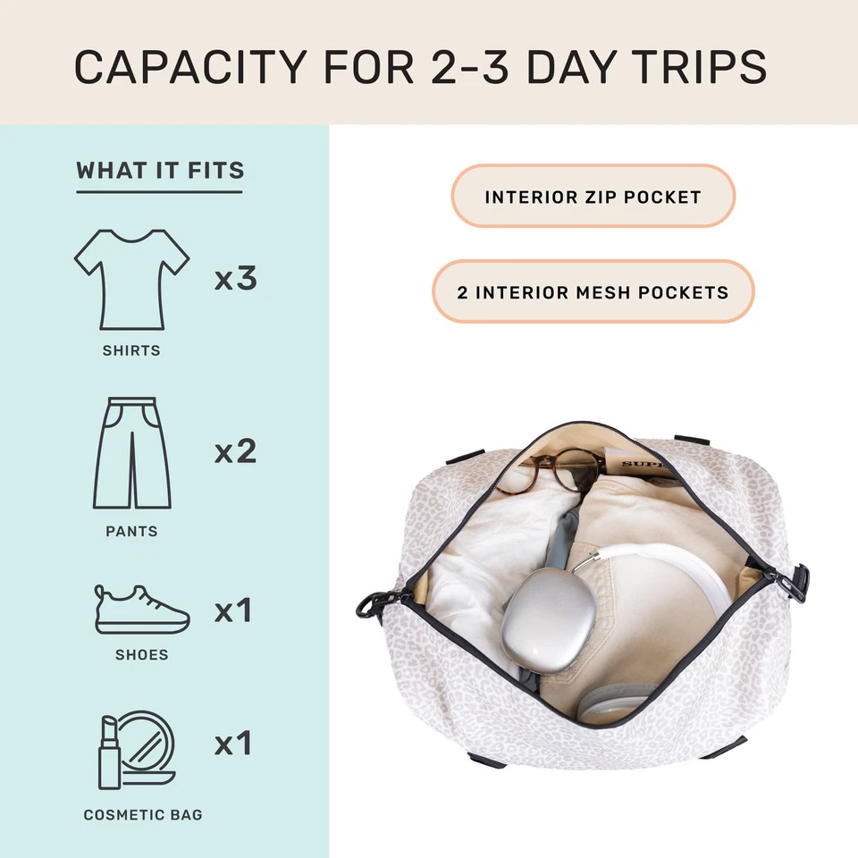 Bolso de Viaje Lola, Lona de Fin de Semana/Durante la Noche, Bolso de Gimnasio para Mujer, Hombre (Des... Foto 2 de 4