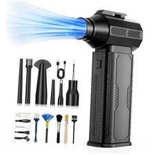 Compressed Air Duster, 130,000RPM Ultra-Powerful Cordless Electric Air Black