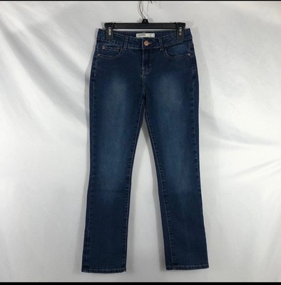 Cottonon.com Women's Size 4 Blue Mid-Rise Straight Leg Cropped Denim Jeans