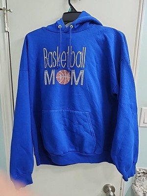 Hanes Comfort Blend Blue XL Basketball Mom Sweatshirt