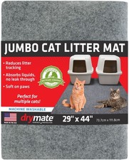 Jumbo Cat Litter Box Mat - 100 Phthalate and BPA Free; Machine Washable; Soft o