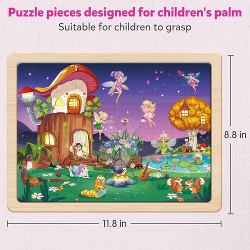 SYNARRY Unicorn Mermaid Princess Fairy Wooden Puzzles for Kids Ages 4-6, 6... - Picture 5 of 7
