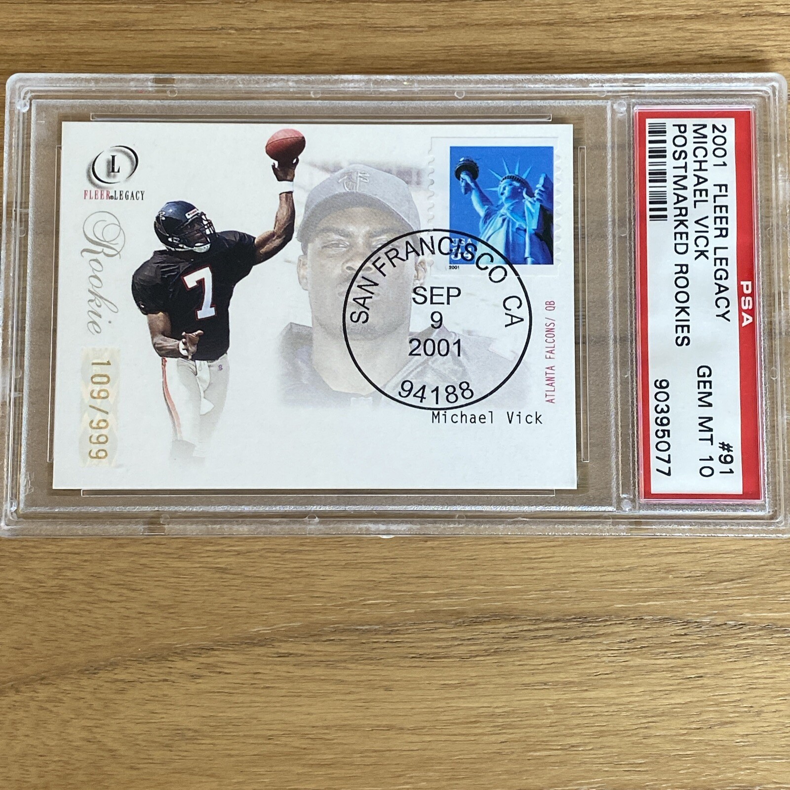 Michael Vick Fleer Legacy #91 Postmarked Rookies