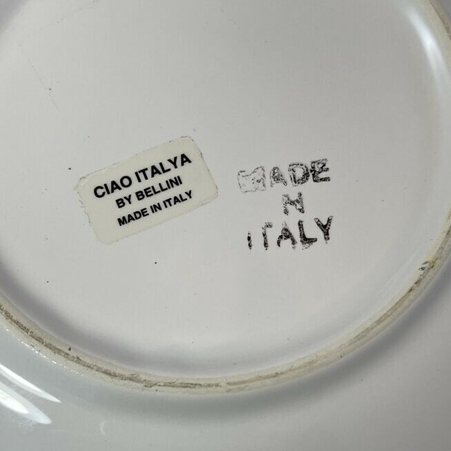 Ciao By Bellini Plate And Bowl Set Hand Painted Bunny Rabbits Childs Set Italy