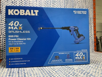 #ad Kobalt 40v Max 600 psi Power Cleaner Kit Pressure Washer with Battery Charger $109.99