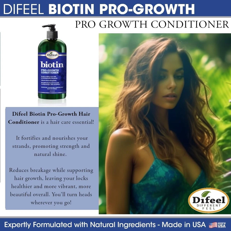 Difeel Biotin Regimen for Hair Growth-33.8oz Shampoo & Conditioner  5PC Set - Image 3 of 4