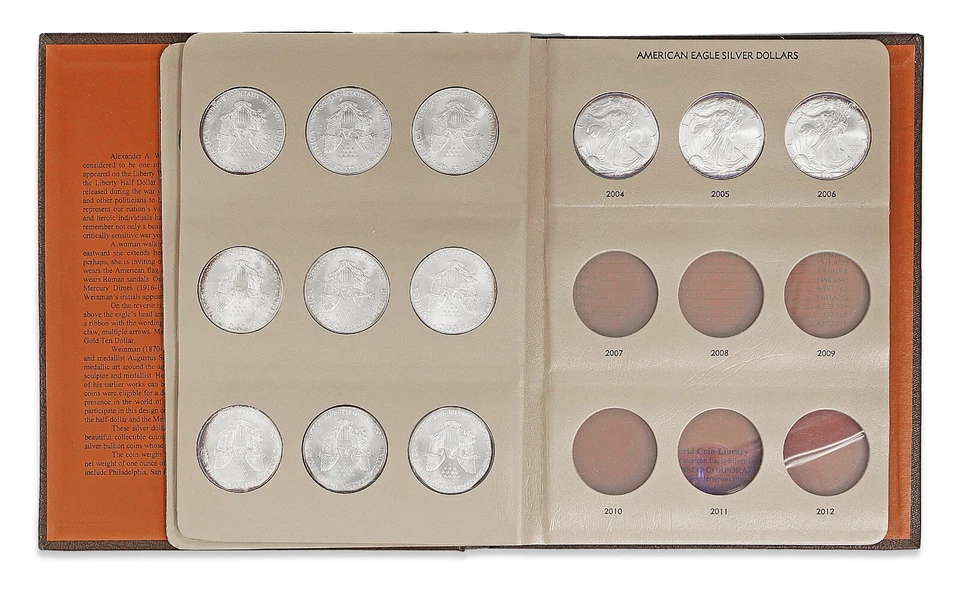 Juego de 21 monedas American Silver Eagle 1986-2006 BU sin circular 1 oz plata .999 Foto 4 de 4