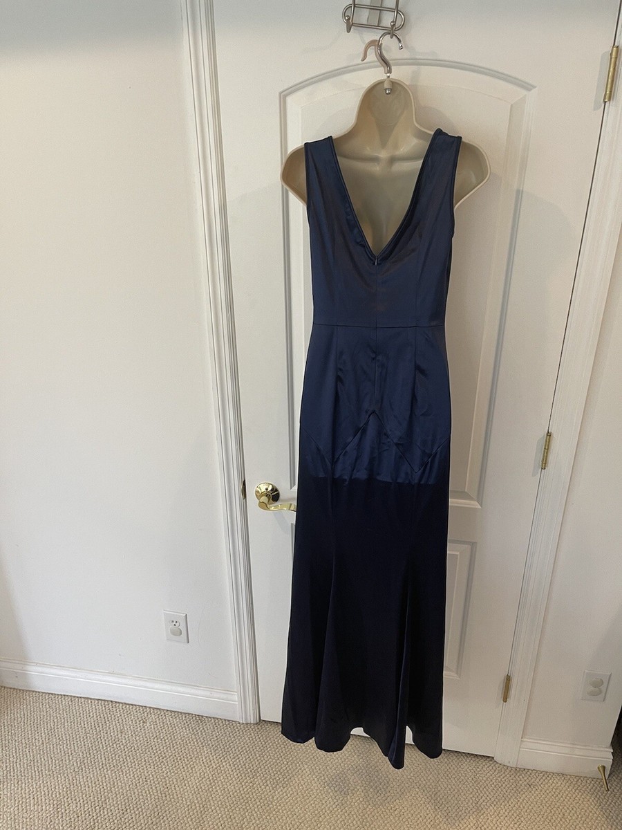 Muxxn Navy Size M Cowl Neck Open Back Party Dress Satin Mermaid Maxi Sleeveless | eBay Muxxn Navy Size M Cowl Neck Open Back Party Dress Satin Mermaid Maxi Sleeveless | eBay