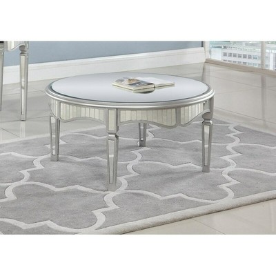 Best Master Furniture Silver Mirrored Round Coffee Table ...
