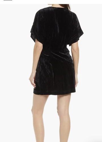 & Other Stories Velvet Wrap Dress Black 0