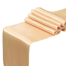 Champagne Table Runner 10 Pack Satin Table Runners 12 X 108 Inches Long For Wedd