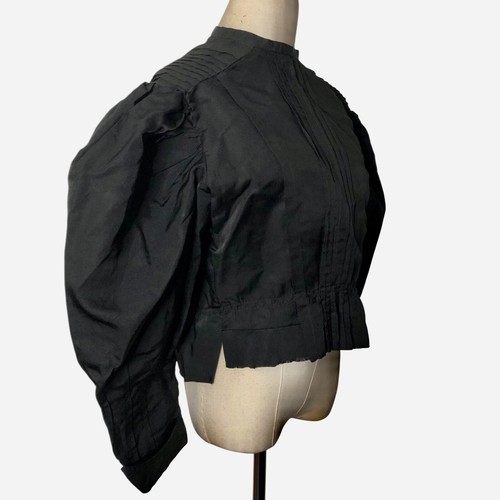 Vintage Edwardian Victorian Shirt Waist Pleated Blouse Black As Is Fragile S/M - Picture 7 of 24