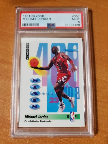 1991 Skybox Point Leader Michael Jordan Card #307 PSA 9 Mint