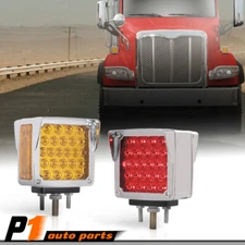 2Pcs Square 52 LED Dual Face Stud Mount Pedestal Fender Turn Signal Marker Light