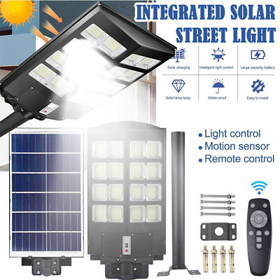 1000W Commercial Solar Street Light Motion Sensor Lamp Dusk To Dawn Road Lamp