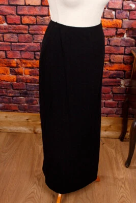 Vintage orig 70er Rock lang schwarz schmal Schlitz Wollmix Boho XS - Bild 1 von 4