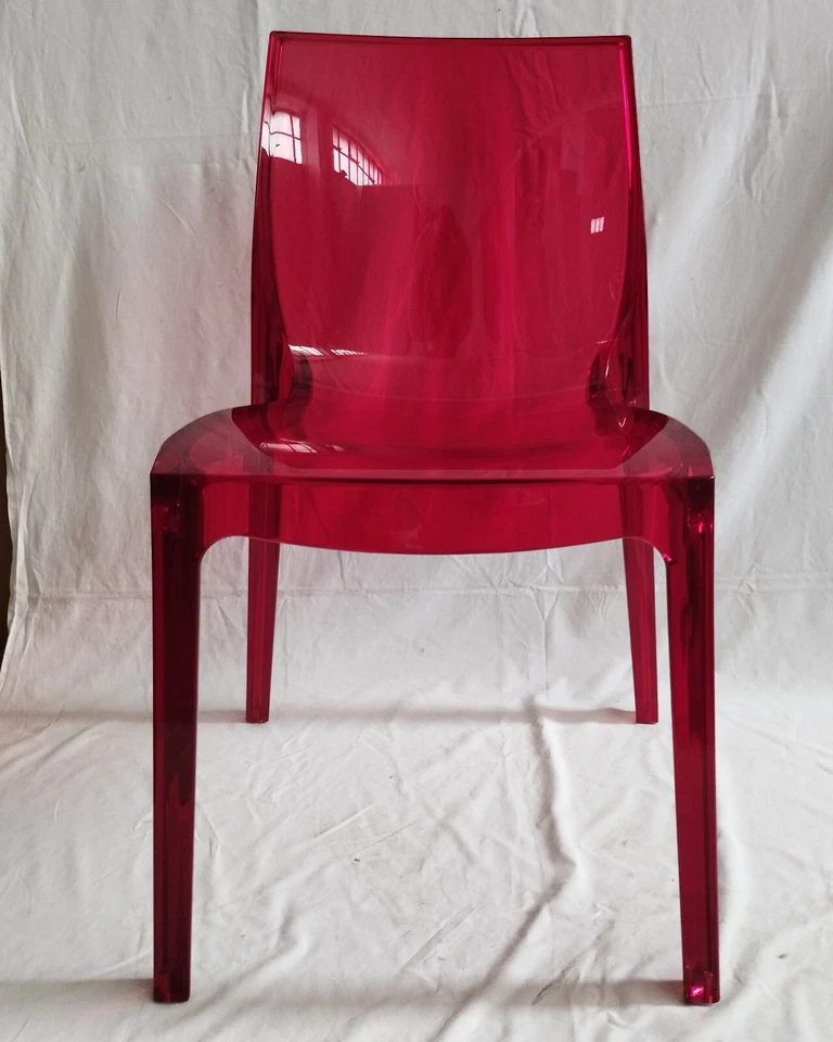 SEDIE FEMME FATALE UP-ON POLICARBONATO TRASPARENTE 2A SCELTA ROSSO RUBINO - Immagine 2 di 3