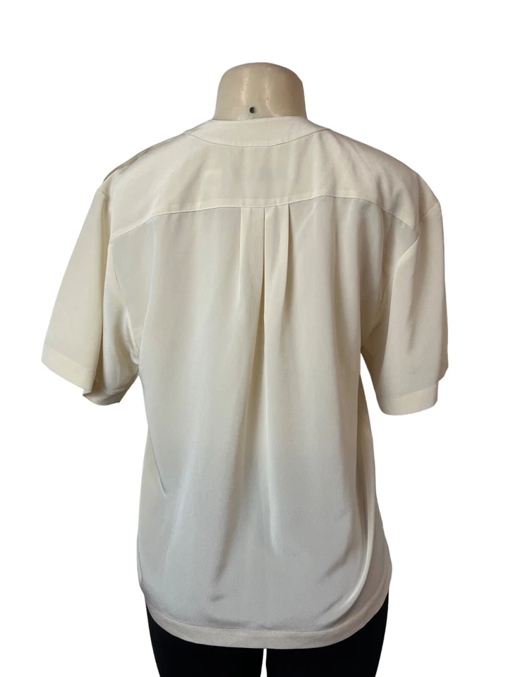 Blusa vintage Josephine Chaus beige manga corta para mujer talla 10 Foto 3 de 4