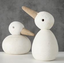 Maritime Deko Möwen Dekofigur Vogel Holz Natur Weiß 15 cm - Modell zur Auswahl