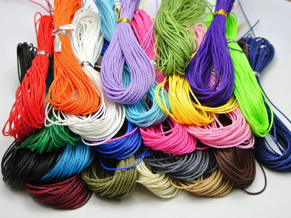 200 Meters Waxed Polyester Twisted Cord String Thread Line 1mm 20 Color
