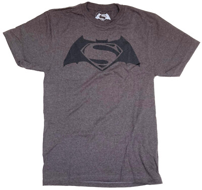 DC Comics Batman vs Superman Logo Men's Charcoal Heather T-Shirt New