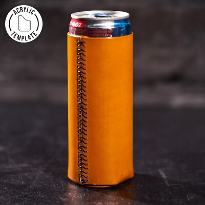12oz Tall Can Cooler Acrylic Template, LeatherCraft, Can Sleeve Leather Pattern